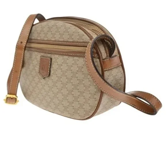 CELINE Logo Macadam Pattern Shoulder Bag PVC Leather Brown GHW Italy 62KB844 - Picture 3 of 14